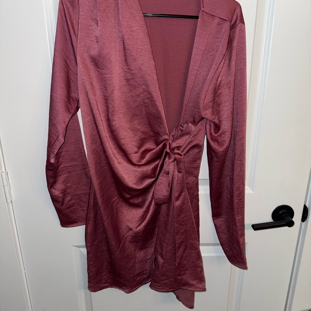 Vici Deep Red Tie-Front Dress